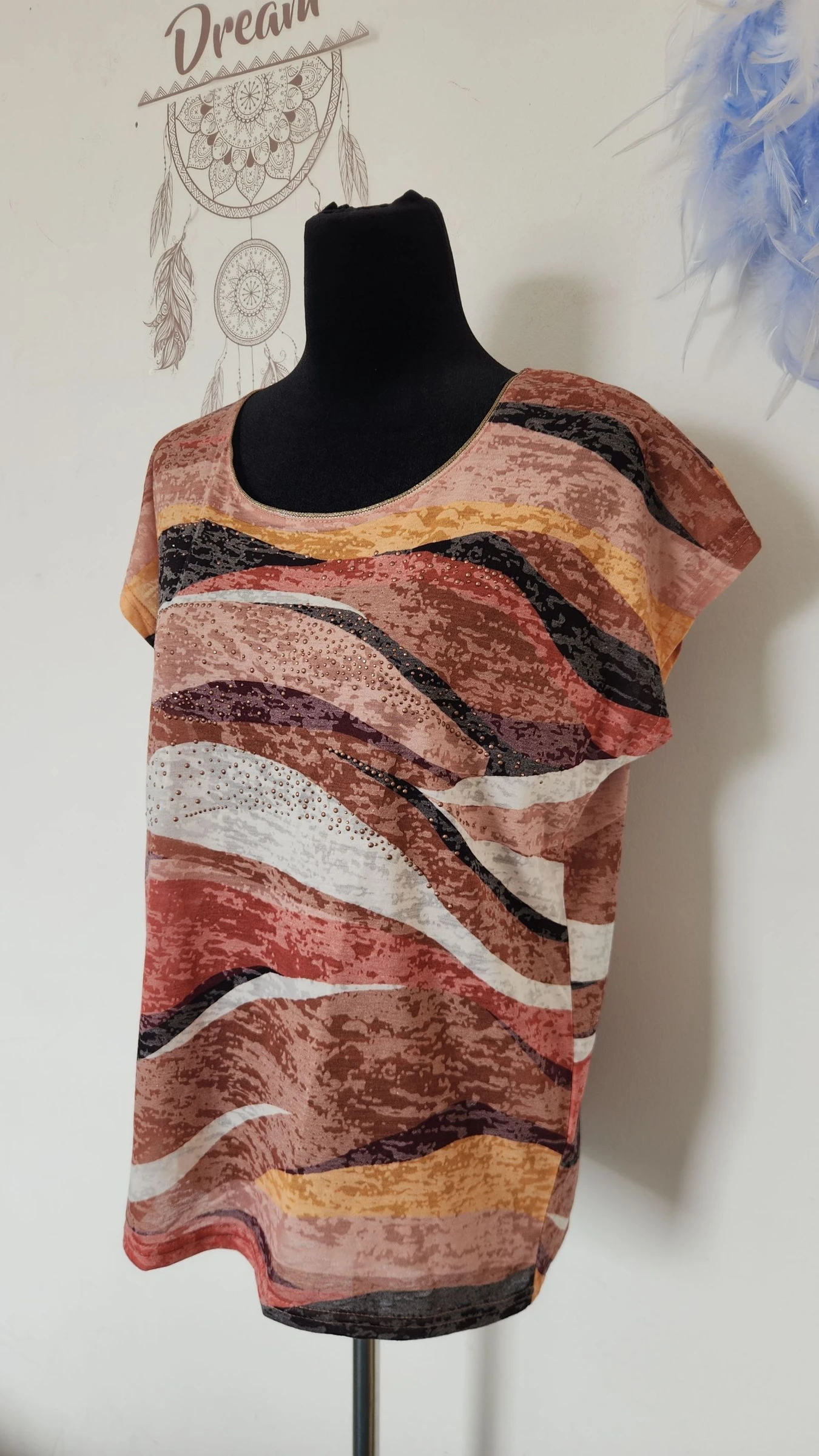 Vloeiend bedrukt T-shirt ●Maat S/M●🌸 – photo 2